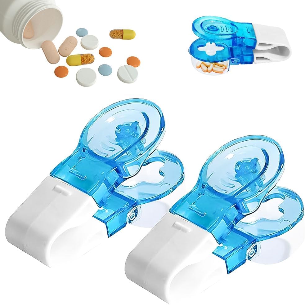 Prenosne tablete Taker Gospodinjski pripomočki, 2024 Nov Prenosne tablete Taker, Brez stika Enostaven za odstranjevanje Prenosni Dispenzer tablete, Pill Cutter Splitter za starejše, Invalid, Artritis Etc. (2)