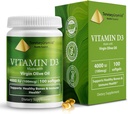 Health Pyramid Vitamin D3 4000 i.e. holekalciferol v oljčnem olju Enostavno za pogoltniti Najboljši vitamin d Dopolnilo za kosti in imunosubvanco Vitamin D3 Softgel