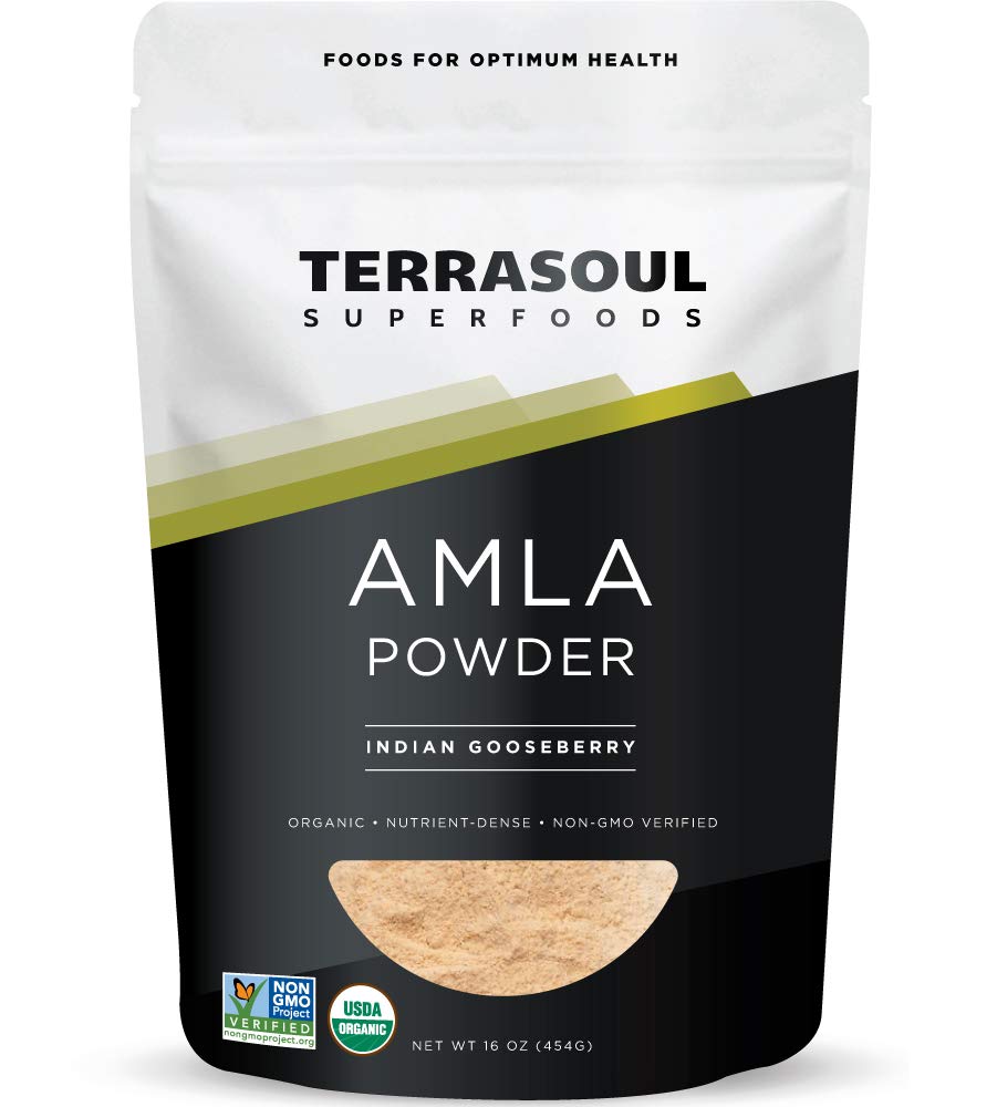 Terrasoul Superfoods Organic Amla Berry Powder (Amalaki), 16 Oz - Bogat z antioksidant vitamin C 