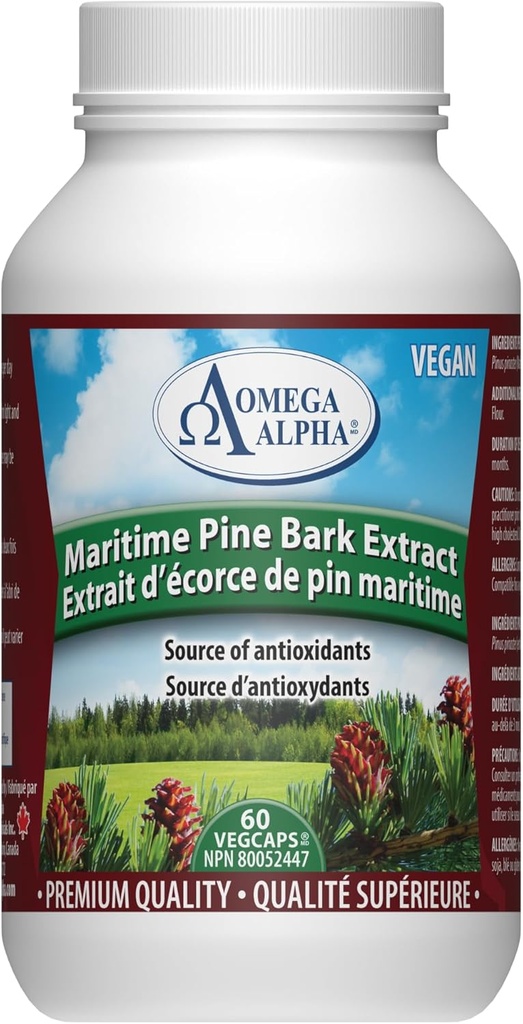 Omega Alpha Maritime Pine Bark Extract Proti hipertenziji 60 kapsul