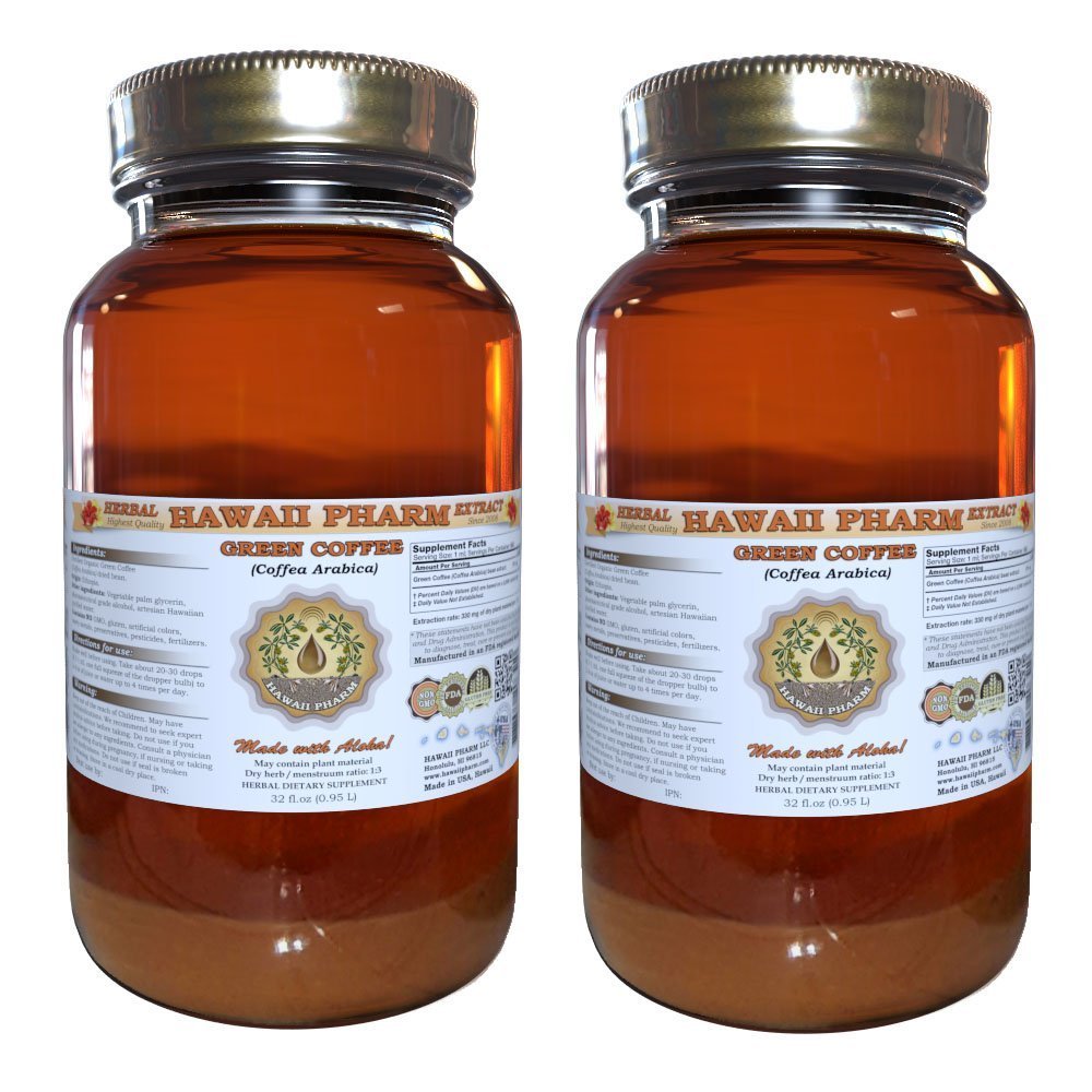 Tekoči ekstrakt zelene kave, zelena kava (Coffea Arabica) Bean Powder Tinkture dodatek 2x32 oz Nefiltriran