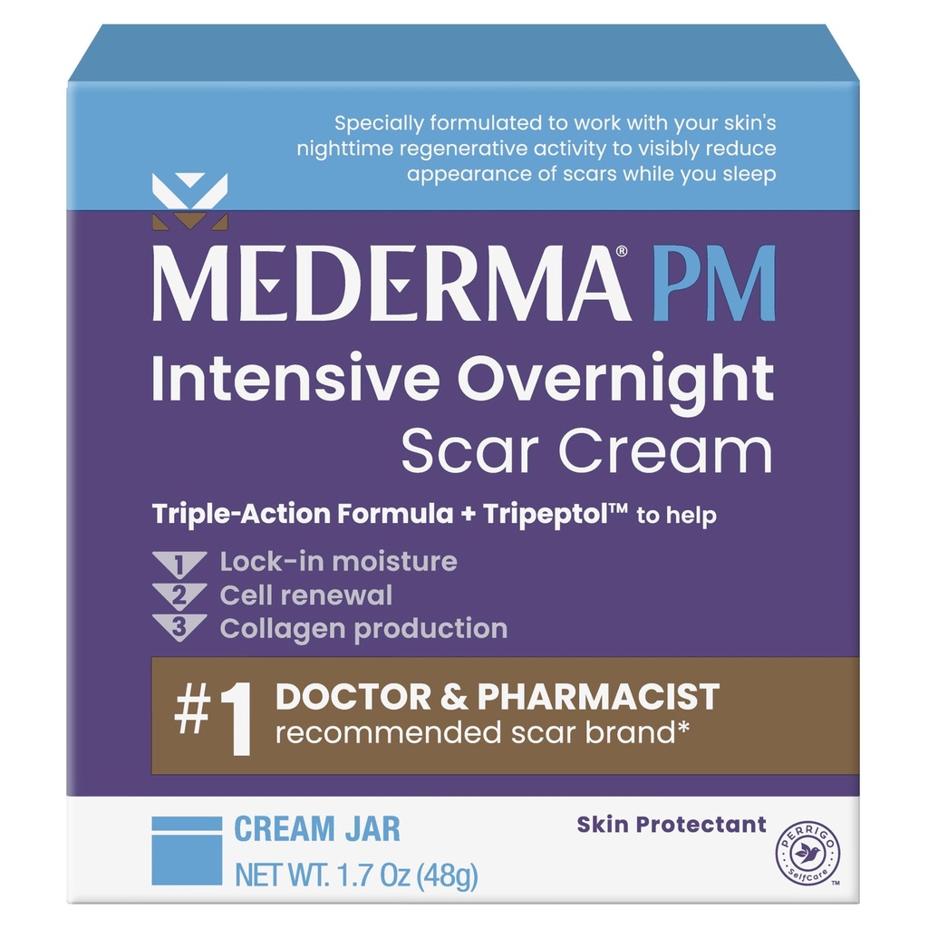 Mederma PM Intenzivna čez noč Scar krema - Napredno Scar zdravljenje z Tripptol, deluje med spanjem