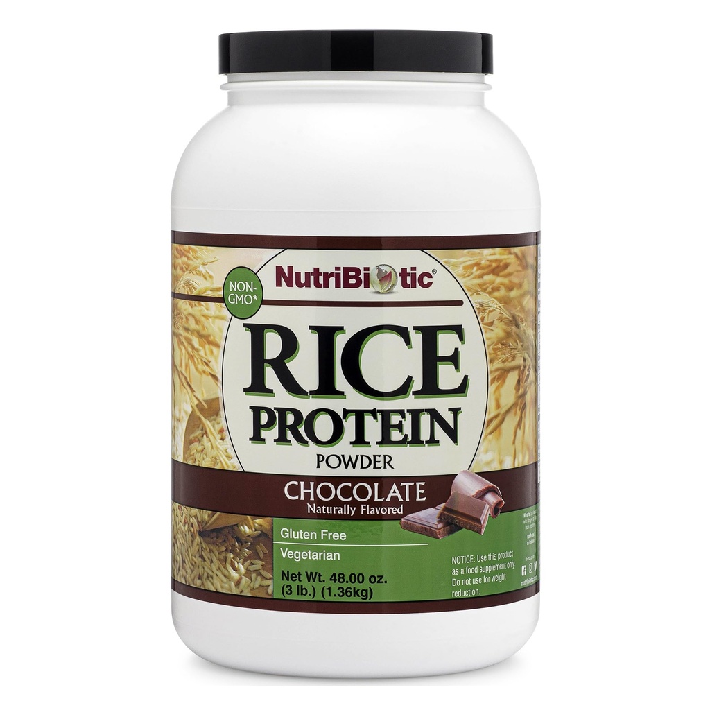 NutriBiotic – čokoladni riževi proteini, 3 Lb (1.36kg) 