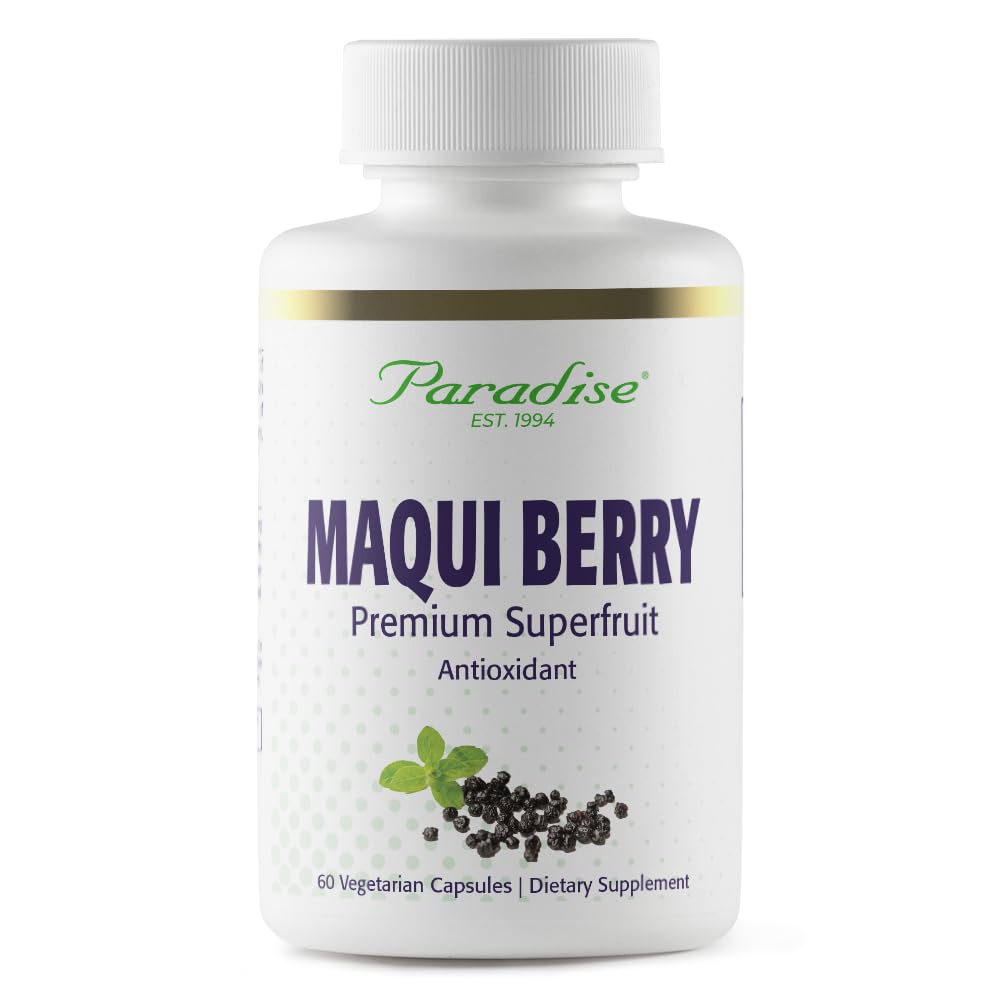 Paradise Herbs, Organski Maqui Berry Extract, 400 mg, Svež, zmrznjen koncentrat za superior Potence, Non-GMO, Vegan, 60 kapsul
