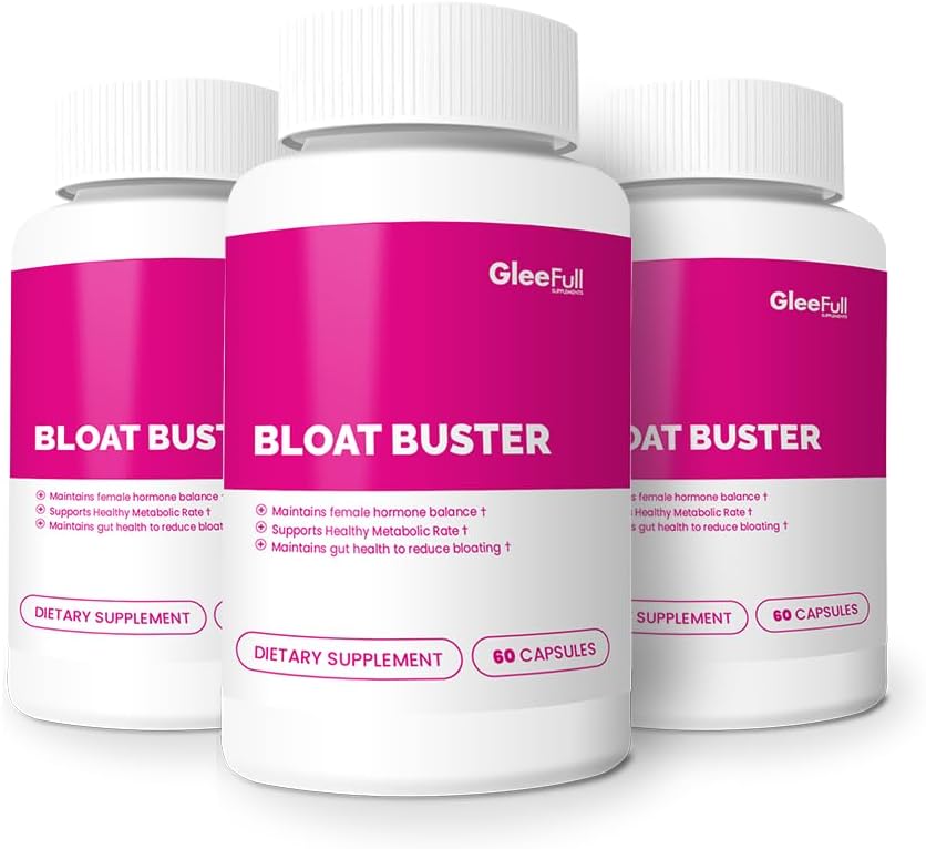 GleeFull dodatki Bloat Buster - napenjanje olajšave za ženske - podpira zdravo prebava - Prebavne encime dodatek (3 paket)