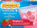 Emergen-C Imune+ 1000mg Vitamin C Powder, z vitaminom D, cink, antioksidanti in elektroliti za imuniteto, Immune Support prehranski dodatek, Raspberry Flavor - 30 Count/1 Mesec dobave