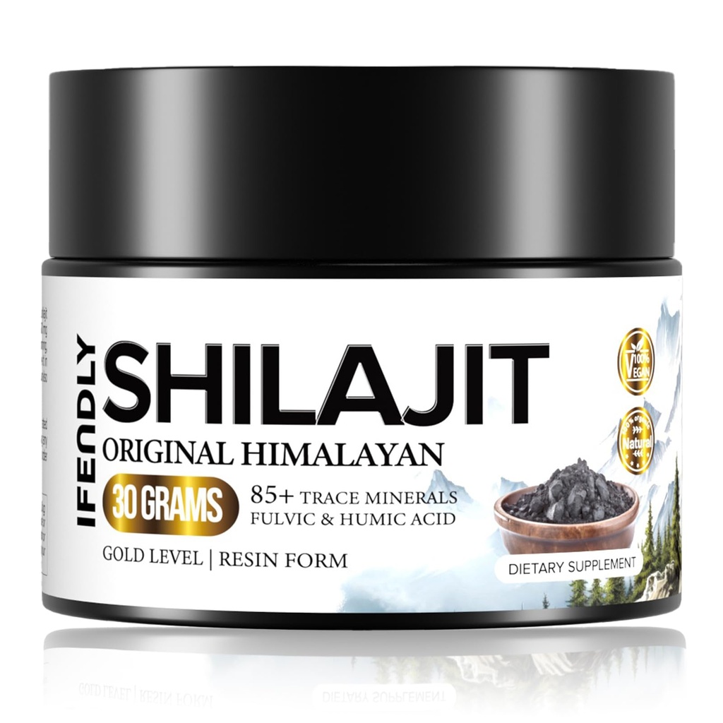 Shilajit Resin, Shilajit za moške in ženske, Shilajit Pure Himalajan Organic - 600mg Potency Gold stopnje, z 85+ Trace Minerals, Fulvic & Hum Acid, za Stamina, Immuniteta in moč, 50 Servings (30g)