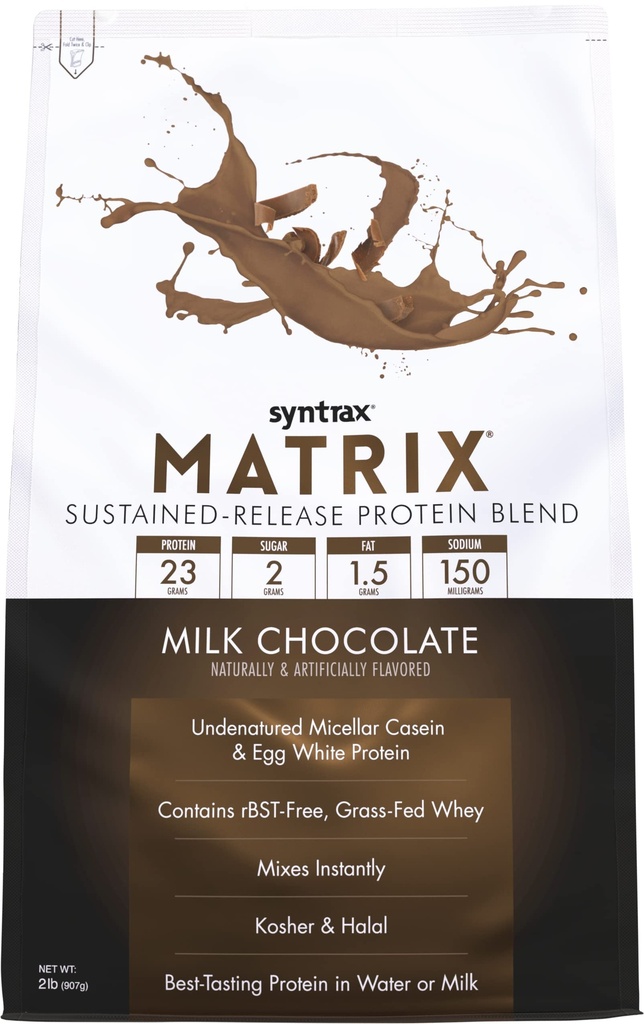 Syntrax Nutrition Matrix - Trajno sproščanje beljakovin Mešanica, mleko čokolada 2 lbs.