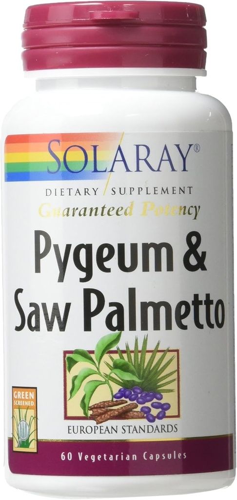 Solaray Pygeum in Saw Palmetto dodatek, 60 Count