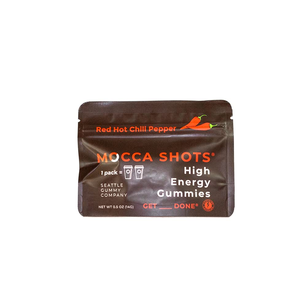 Kofein Energy Chews 12-Pack, 200mg Kofein na paket! Kofein Boost, Coffe Energy Gummy, Vegan, Gluten brezplačno – Mocca Shots Rdeča vroča čili poper čokolada