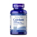 Puritan's Ponos absorbtivni kalcij 1500 mg Plus vitamin D3 25mcg 1000 i.e., prehranska dopolnila za moč kosti, srce, živec, mišice in imuno podporo, 120 prevlečenih kapsul