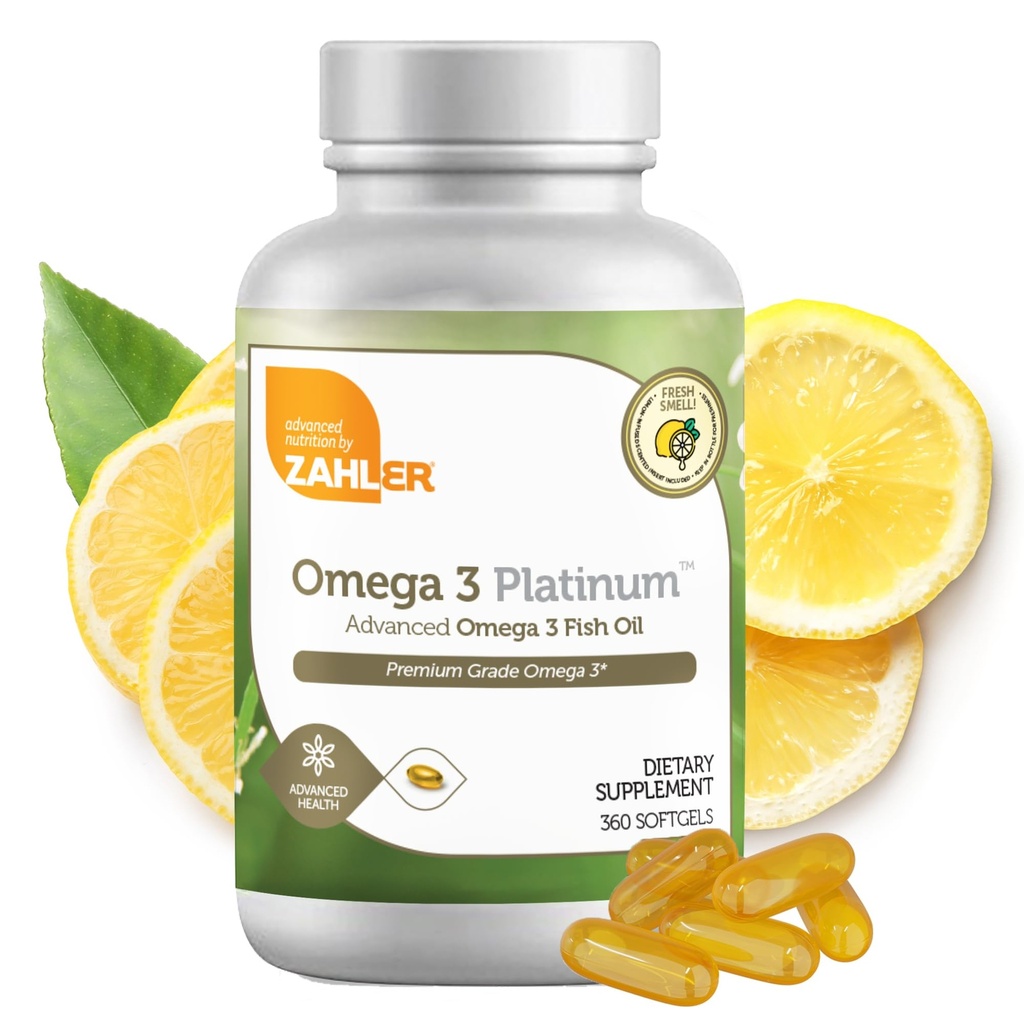 Zahler Omega 3 Fish Oil - Omega 3 Supplements with Fatty Acids, 600 mg EPA and 400 mg DHA - Supplements Derived from Kosher Tuna - Supports Brain & Heart Health (360 Softgels)