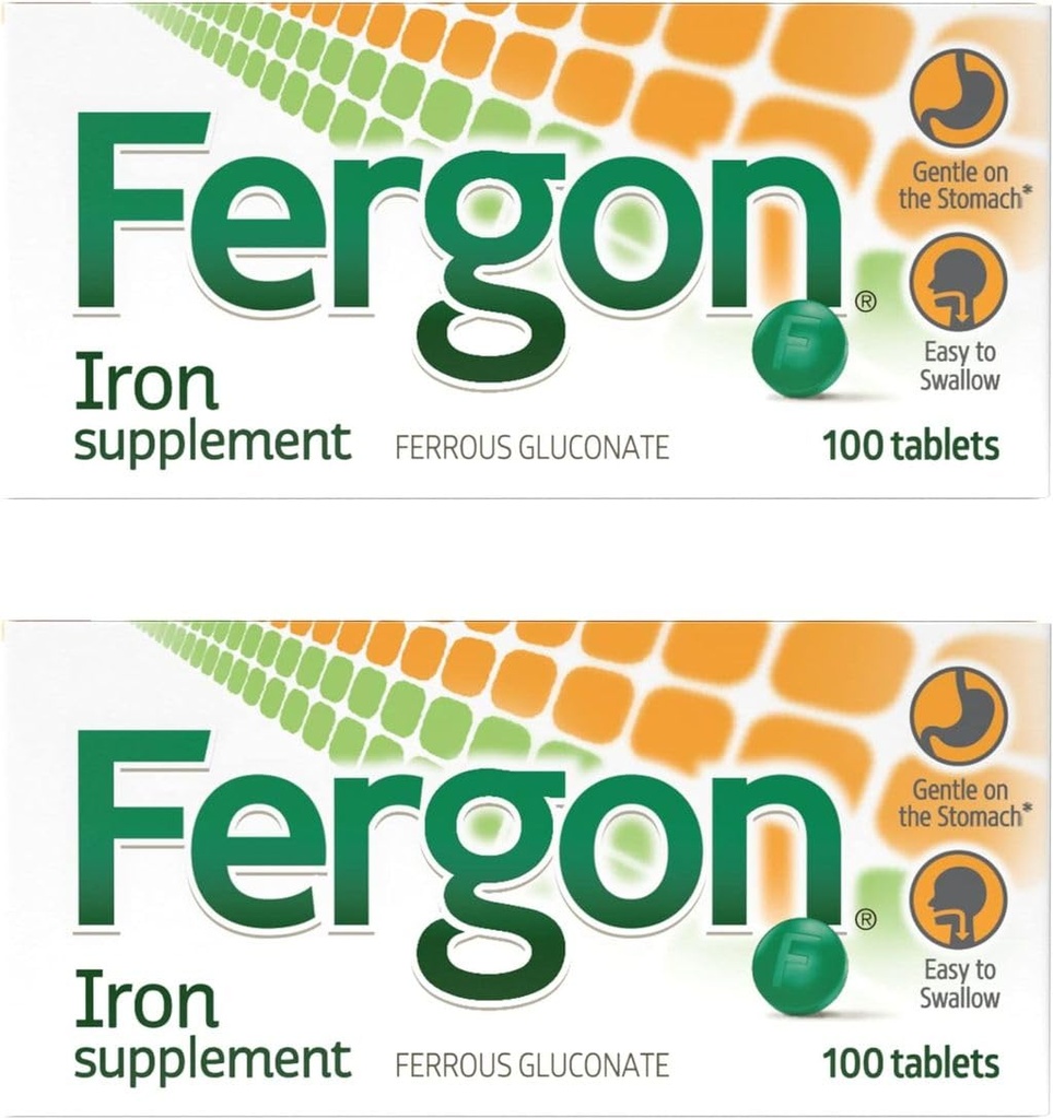 Fergon visoka jakost železa Zelo topen in enostavno prebavljiv, 27 mg železa, 100 tablet