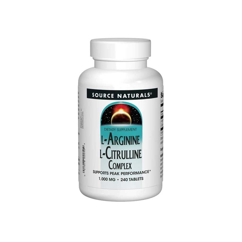 Vir Naturals L-Arginin L-Citrulin Complex, Essential Amino Acid Supplement, Podpira najvišjo zmogljivost* 1.000 mg - 240 tablet