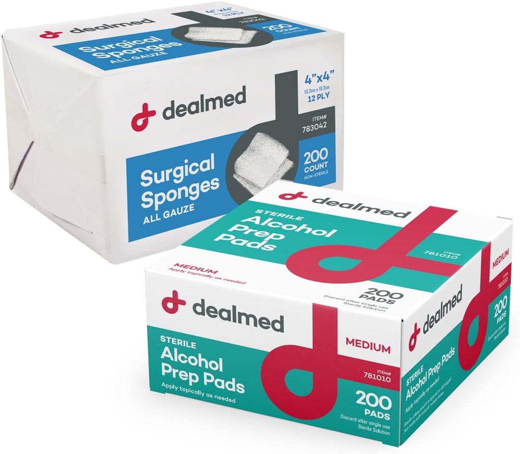 Deljeni alkohol Prep Pads in Gaze Sponge Bundle 