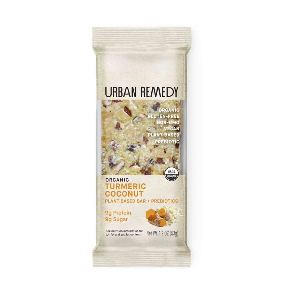 Urban Remedy Organic Golden Turmeric Plant Protein Bar + Prebiotiki, 1.9 Oz