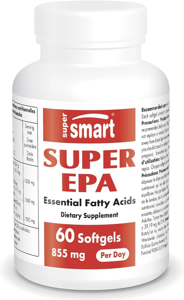 Superpametni - Super EPA 855mg na dan (visoka moč) - EPA ribje olje dodatek - Natural Omega 3 koncentrat - EicosaPentaenoic Acid 