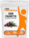 BulkSupplements.com Saw Palmetto Extract Powder - Serenoa Repens, Saw Palmetto dodatek, Zeliščni dodatek - Vegan & Gluten Free, 1g na Serving, 100g (3.5 oz) (Pack of 1)
