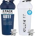 GOMOYO [2 pakiranje] 28oz Shaker steklenica z motivacijskimi citati (White Killing' It & Navy Grit) 