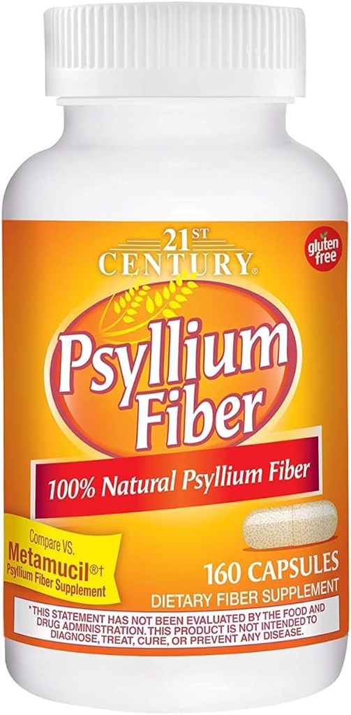 21. stoletje, Psylium Fiber, 160 Kapsule - 2pc