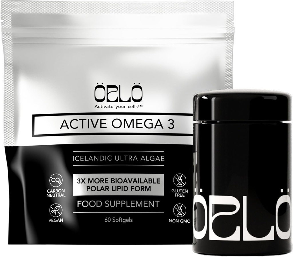 Orlo Omega 3 – Vegan Omega-3 dodatek (EPA & DHA) – ekstra moč ribje olje in krila Alternative iz alge olje (60 Mini Burpless Softgels Kit)