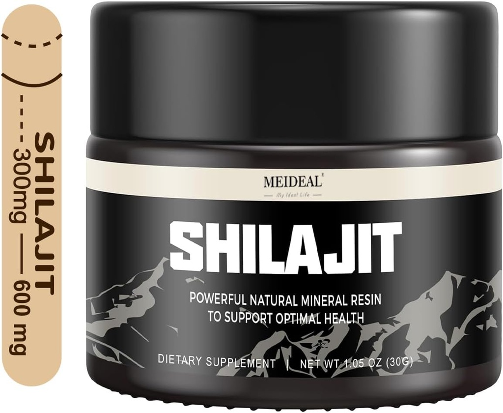 Shilajit Pure Himalayan Organic Shilajit Resin, Natural Shilajit Resin with Fulvic Acid, 85+ Trace Minerals, Organic Ayurvedic Blend for Energy & Immune System Support, 30 Grams (1 Pc)