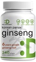 Korejska rdeča Panax Ginseng Root Extract, 7.500mg Serving, 240 Softgels – 150mg Aktivne ginsenoside