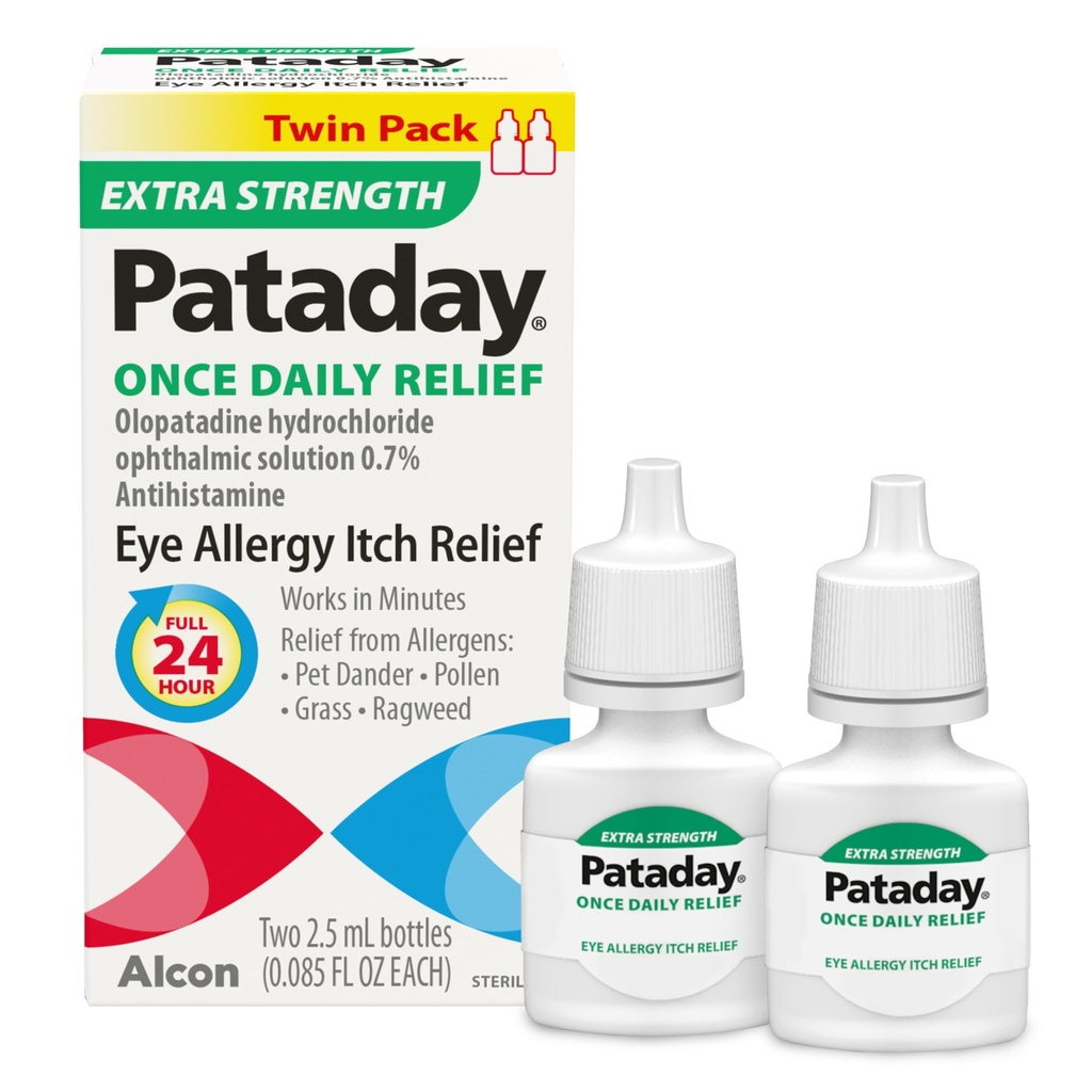 Pataday enkrat dnevno Relief Dodatna moč Relief 2,5 ml, 2 števca