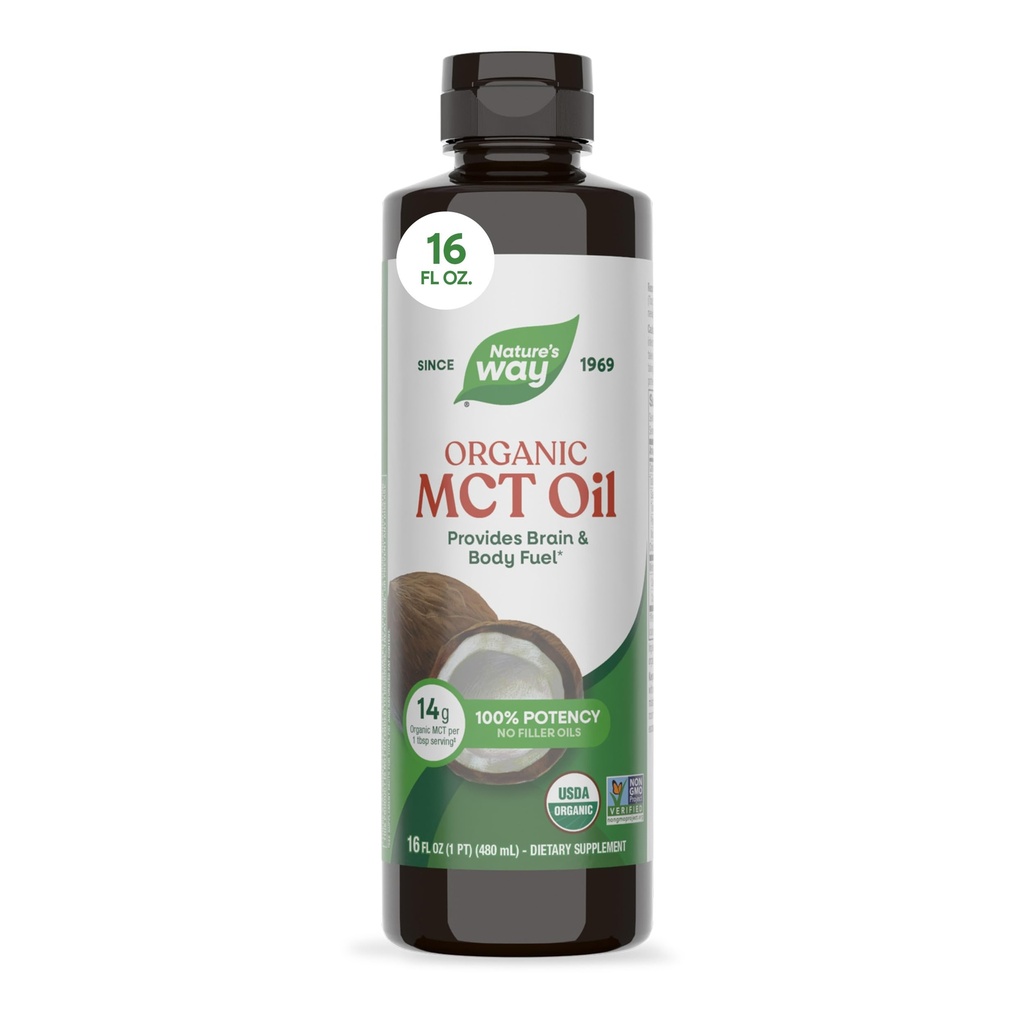 Naravna pot organsko MCT olje, 16 Fl Oz, možgani in telo gorivo iz kokosa*, C8 Kaprilna kislina in C10 Capric kislina, Keto in Paleo Certified, Organic, Non-GMO projekt Verified