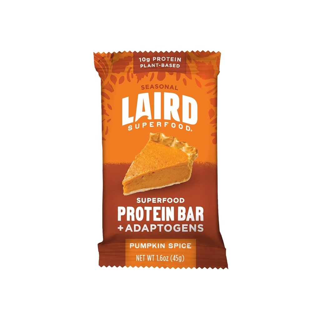 Laird Superfood Functional Protein Bars – Beljakovinska ploščica, vendar bolje z resničnimi sestavinami, Funkcionalne gobe 10g Rastlinske beljakovine, 6g Fiber - Ne-GMO - Buča, 10 Število (Pack of 1)