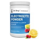 Dr. Berg Zero Sugar Hydration Keto Electrolyte Powder - Izboljšan w/ 1000 mg kalijeve in prave roza himalajske soli (NOT Table Salt) - Raspberry & Lemon Flavor Hydration Drink Supplement, 100 Servings