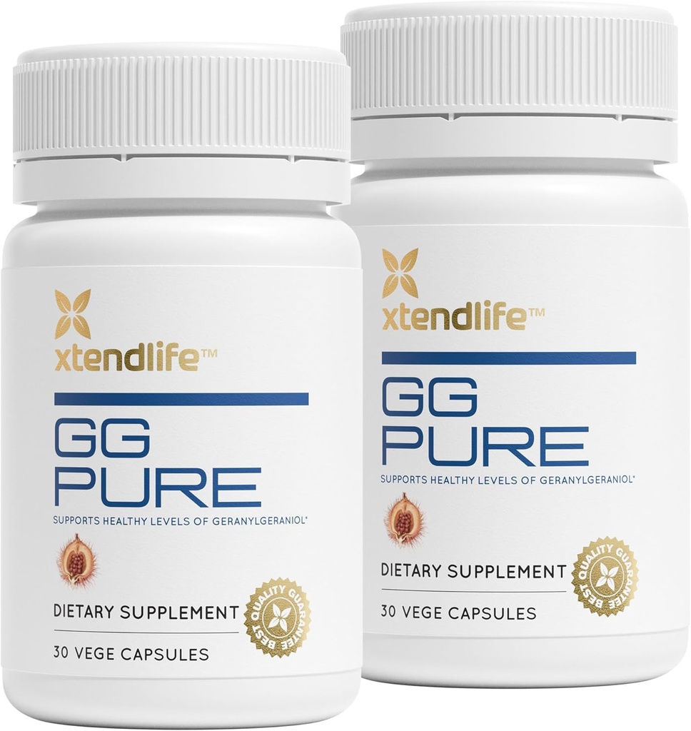 Xtendlife GG Pure Geranilgeraniol za CoQ10, podporo za kosti, mišice in srce - 150mg GG zlato iz semen Annatto - Idealno za uporabnike Statin - 2 Mesec dobave (Pack of 2)