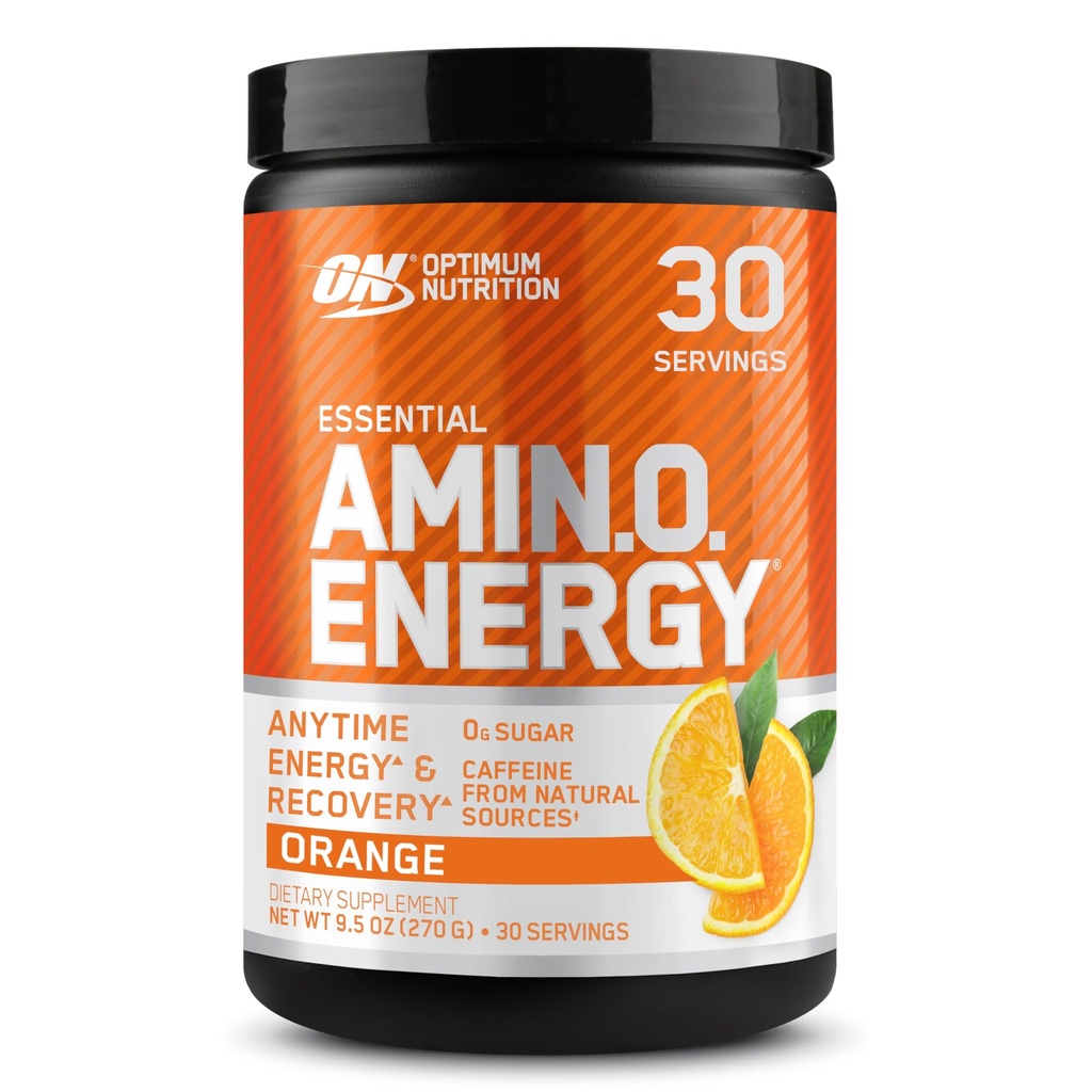Optimum Nutrition Amino Energy - Pred vadbo z zelenim čajem, BCAA, Aminokisline, Keto Prijazno, Green Coffee Extract, Energy Powder - Orange Cooler, 30 Serving (Packaging May Vary)
