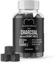 Aktivirani charcoal Gummies - Naravni kokos Charl Charcoal Gummy dopolnila za detox podporo, trebuh Bloat & ustno zdravje - Gluten brezplačno, Vegan & pektin temelji - Acai aroma, 60 Count