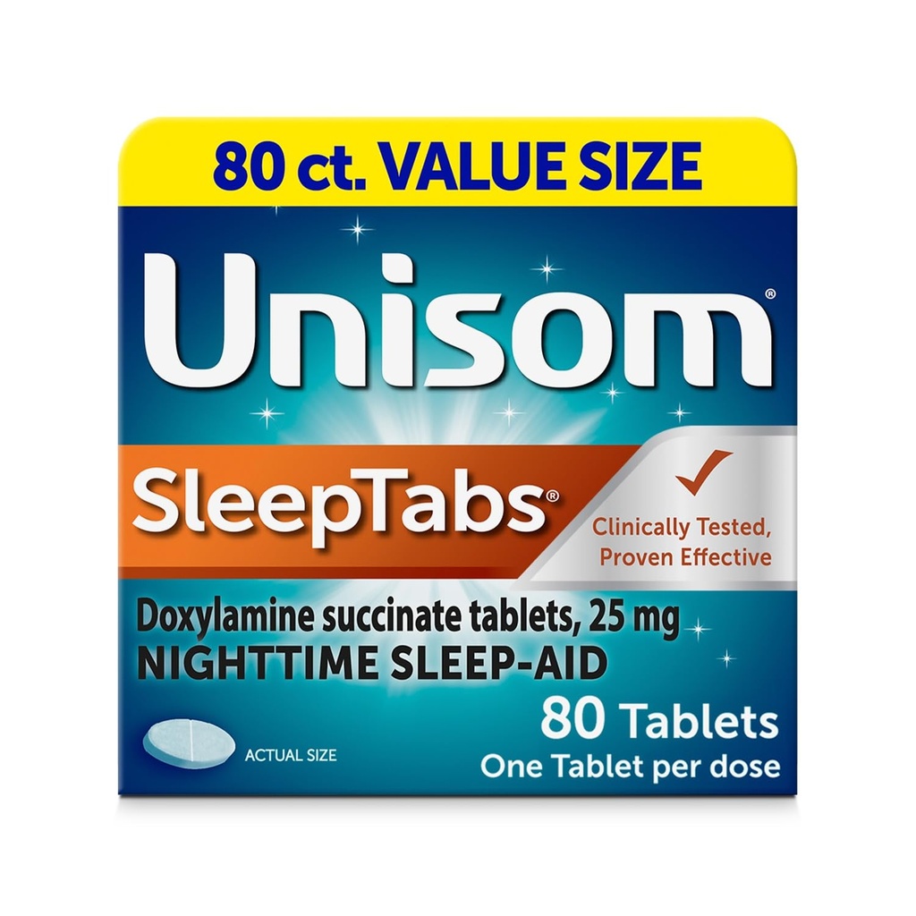 Unisom SleepTabs, nočna pomoč, doksilaminski sukcinat, 80 tablet