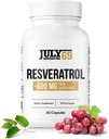 Resveratrol kapsule 600 mg na servo, močan antioksidant prehransko dopolnilo kapsule, 60 kapsul v 1 steklenici, izdelano v ZDA
