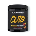 BLACKMARKET CUTS Pred treningom – termogenska energija in fokus prašek za moške in ženske, presnova maščob, opredelitev mišic, brez kreatina, 30 strežb (Fruit Punch)