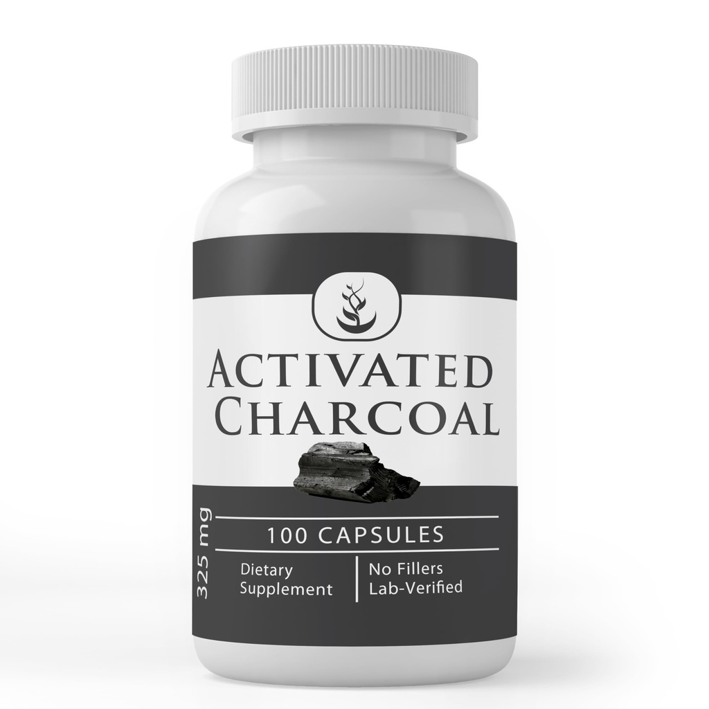 Čiste izvirne sestavine Aktiviran Charcoal, (100 kapsul) vedno čist, brez dodatkov ali polnila, laboratorij preverjen