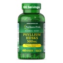Puritan's Pride Herbal Ease® Psyllium Husks 500mg, prehranska dopolnila za prebavne, kolonije in zdravje srca, Dnevne Fiber kapsule, 2 meseca dobave, 400 kapsul za hitro sproščanje