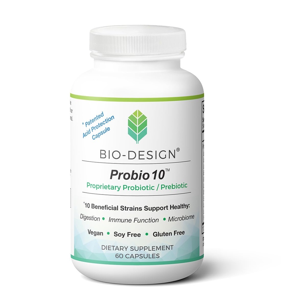 Probio10 - Daily Probiotic & Prebiotic Supplement - 10 milijard CFU, 10 Ugodne sevi pomoč pri prebavi, regularnosti, imunske funkcije in Gut zdravje - 60 kislinsko odpornih kapsul