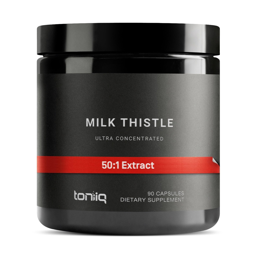 Toniiq Milk Thistle - ultra visoka jakost 50:1 ekstrakt z 80% silimarin - visoko koncentriran - testni laboratorij za tretje osebe - 90 kapsul