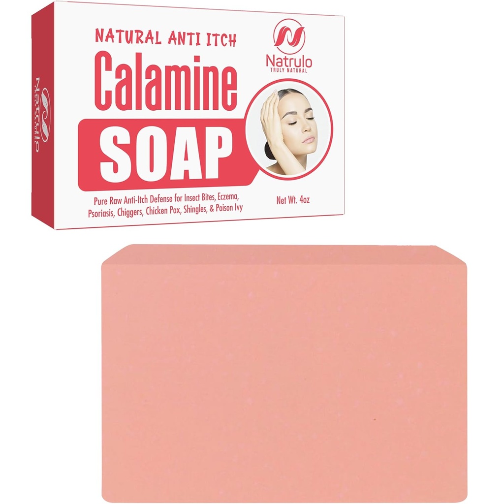 Natural Fast Action Srbečica Relief Milo Bar - Umirjanje Calamine Milo za Srbeče kože, Insekt ugriz, ekcema, Ivy izpuščaj, Chicken Pox - Pure Raw Anti-Itch Defense Cleasing Skincare - Made in USA
