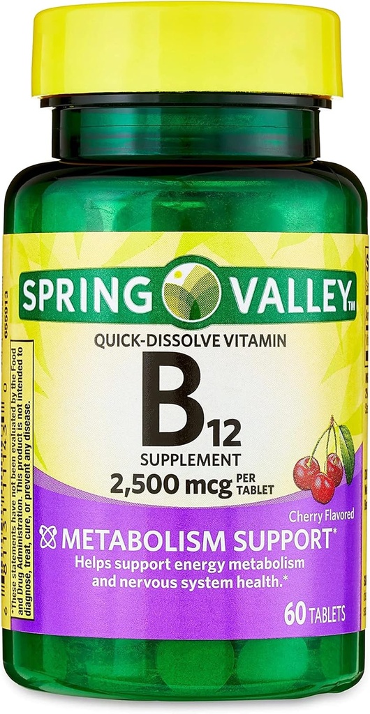 jogi vitamin B12 hitro raztapljanje tablete prehransko dopolnilo, 2500 Mcg, češnjeva aroma,1 tableta na dan 60 število