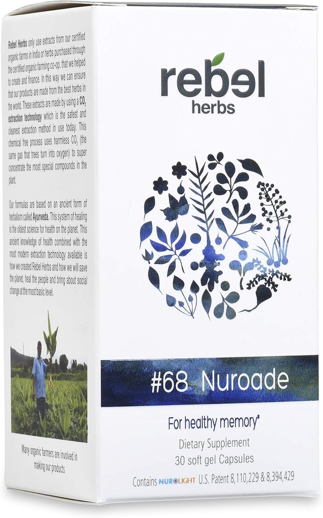 #68 Nuroadne kapsule Možganska dopolnila Nootropics Booster - Izboljšati fokus, povečati koncentracijo, izboljšati spomin in jasnost, izboljšati um, IQ izboljšanje z Bacopa in Clastrus