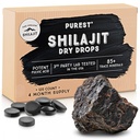 Čiste himalajske shilajit suhe kapljice, 100% Čisti naravni shilajit, stopnja A, Max Potency 85+ Čisti sledovi Minerali in fulvična kislina za energijo, Presnova in Imunska podpora dodatek za moške in ženske (120 tablet)