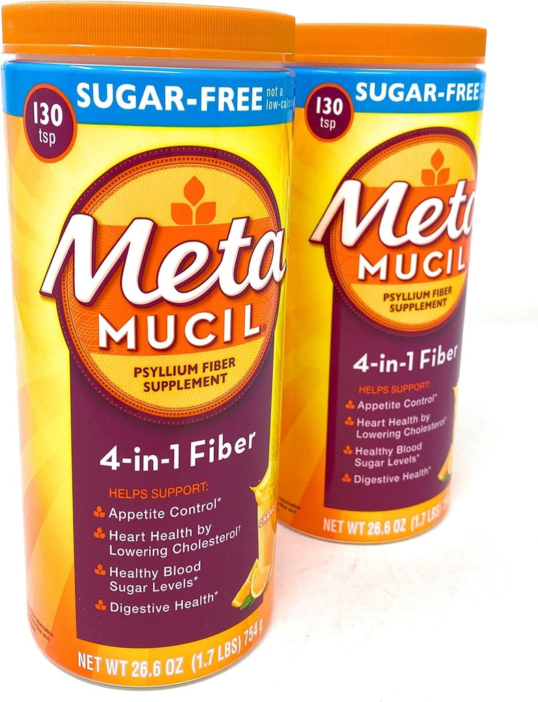 Metamucil brez sladkorja Fiber dodatek, oranžna gladka 260 Serving