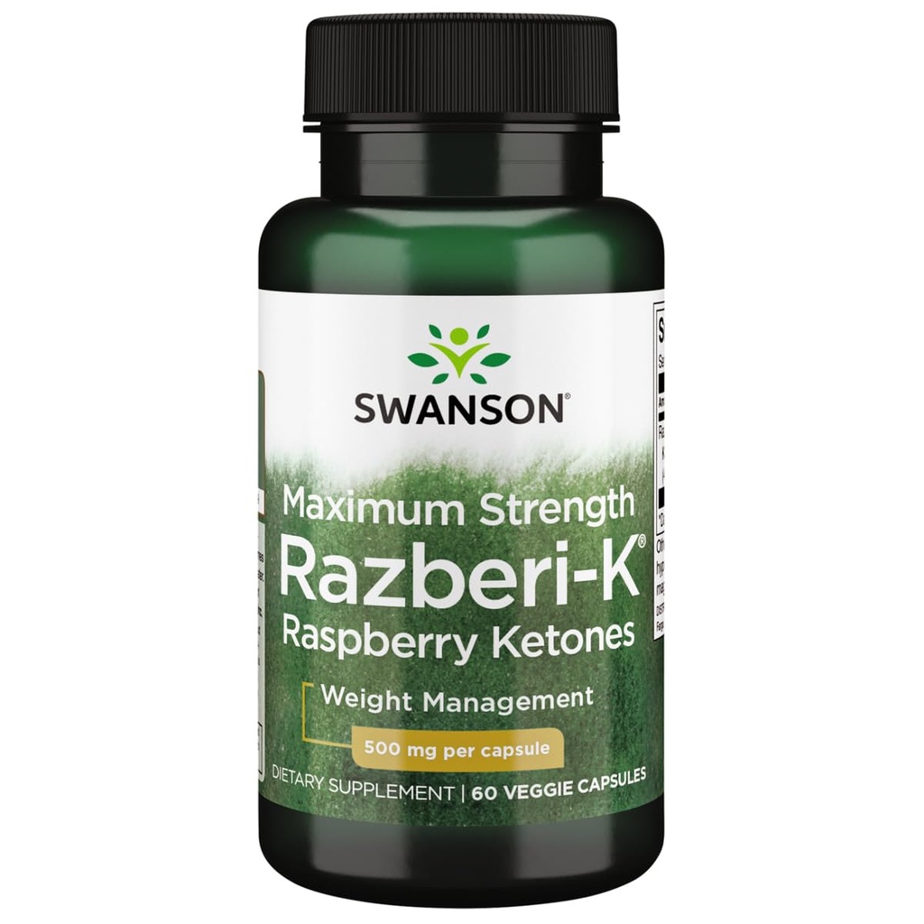 Swanson največja jakost Razberi-K 500 Miligrami 60 Veg kapsule