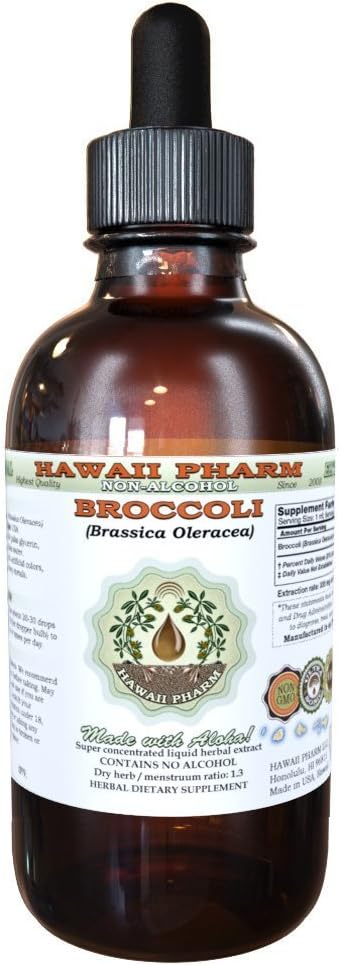 Brokoli brezalkoholni tekoči ekstrakt, organski brokoli (Brassica Oleracea) Semena Glicerit Havaji Pharm naravni zeliščni dodatek 2 oz