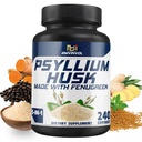 BMVINVOL Psylium Husk Kapsule Fiber dodatek s Fenugreek, Kurkuma, ingver, črna paprika - Podpora Prebavni sistem, črevesno zdravje - 240 Štetje za 4 mesecev dobave