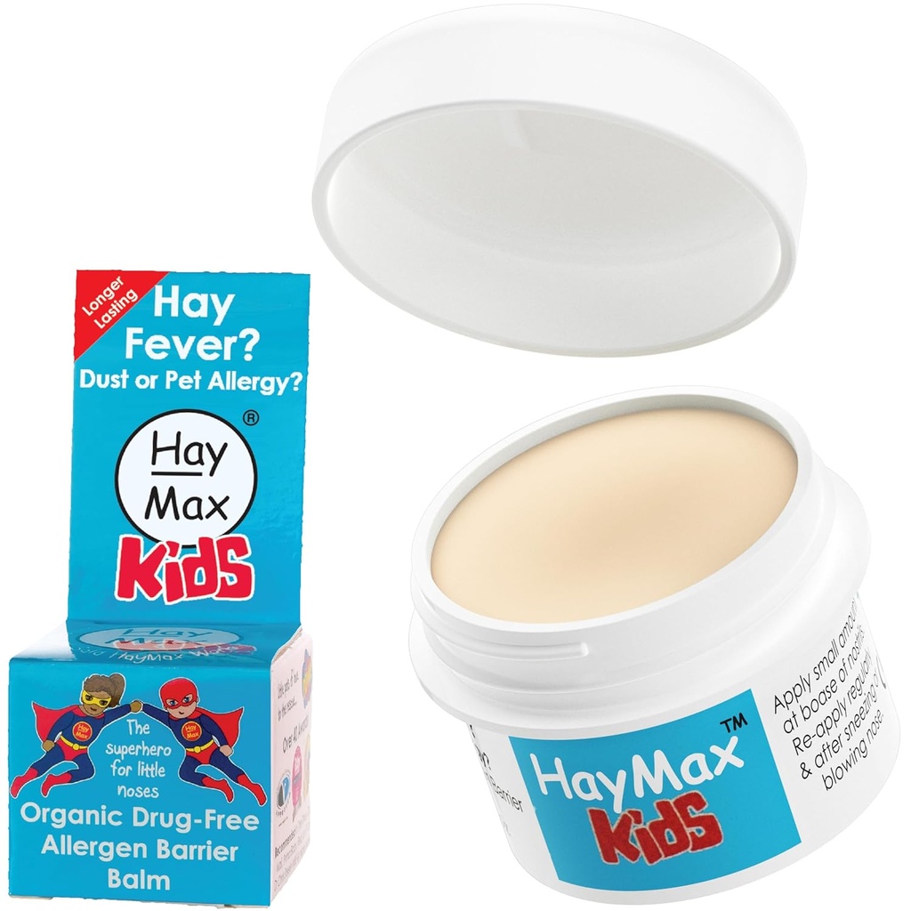 HayMax alergen barier balzam za otroke, 0.17 fl oz (5ml), organska, naravna in nezamotana, otroci Hay Fever Alergija Relief - Traps Pollen, Dust & Pet Allergen - Ragweed & Cedar